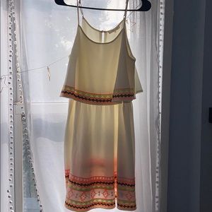 Sugarlips white dress with neon print. Medium